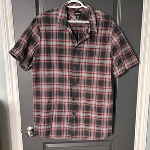 Fox Men's Casual Plaid Shirt - Gray and orange